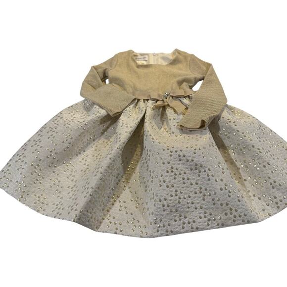 Bonnie Jean Toddler Girl 2T Gold Formal Dress - Picture 1 of 4